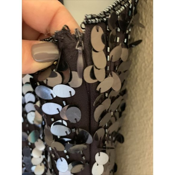 Pissarro  Nights Beaded Sequin Size 6 Party Cocktail Iridescent bachelorette - Picture 4 of 9